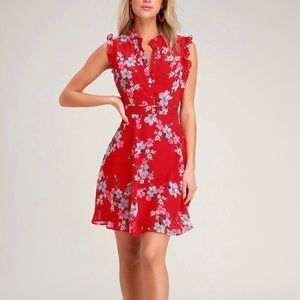 NWT Lulu’s Porch Swing Floral Skater Dress